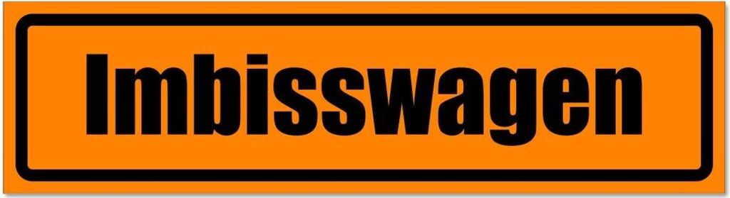 Kiwistar - Autoaufkleber - Orange - Schwarz - 20 x 5,3 cm - Imbisswagen invertiert - Hinweis Aufkleber Sticker für Auto, Kfz, Fahrrad, PKW, LKW