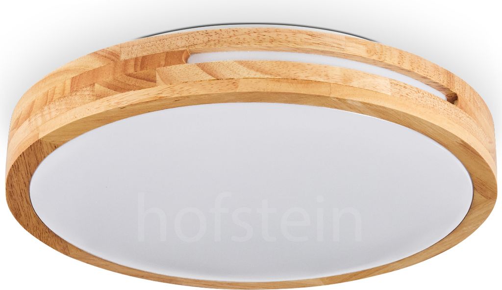 Canino moderne Deckenlampe aus Metall/Bambus/Kunststoff in Weiß/Natur