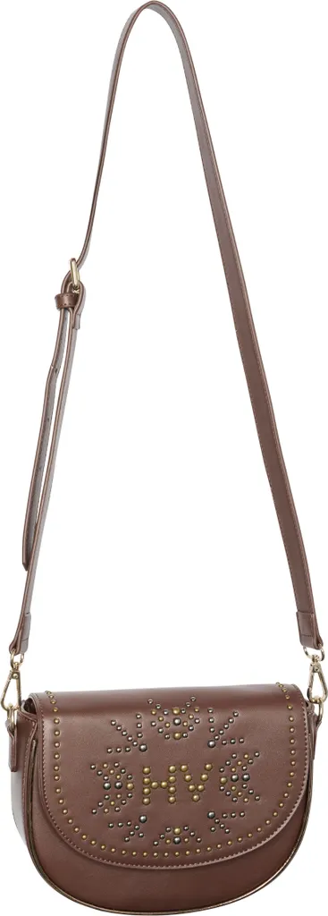Sac à Main Chic pour Soirée HV POLO Argentina Marron Foncé et Perles