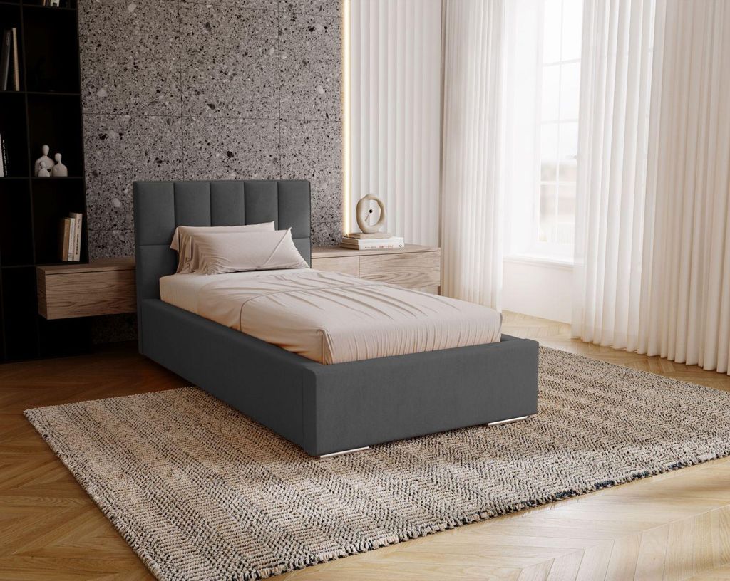 Jednolůžková čalouněná postel 100x200 EMPORIA - ocelová Obrázek produktu 
