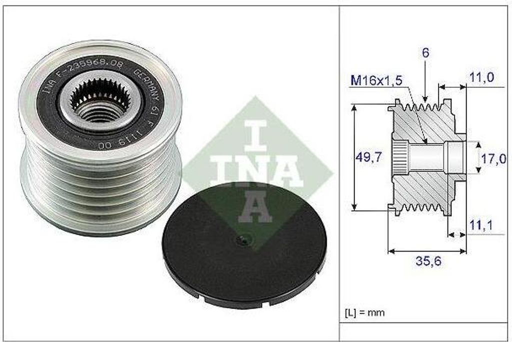 Ina Generatorfreilauf  535 0086 10 Produktbild 