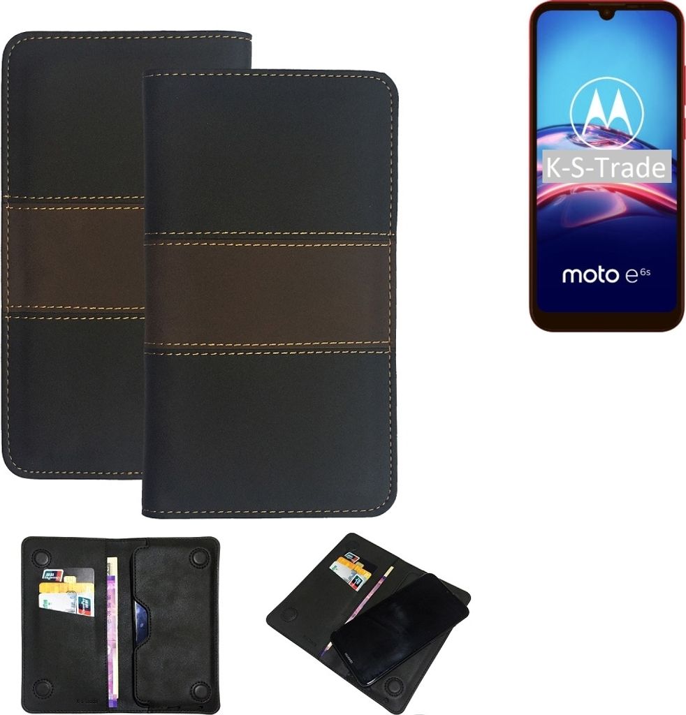 K-S-Trade Hülle Handyhülle kompatibel mit Motorola E6s Schutzhülle Walletcase Bookstyle Tasche Schutz Case Handytasche Wallet Cover Kunstleder