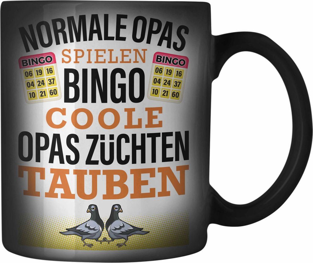 Trendation - Taubenzüchter Geschenk Zaubenzucht Zubehör Tauben Farbwechsel Zauber-Tasse Lustiger Spruch Taubenflüsterer Taubenliebhaber Becher O...