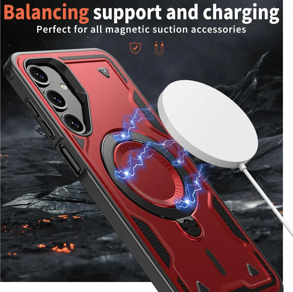 Custodia MagSafe Samsung Galaxy A16 Phonesta MagLock Armor Rosso Antiurto - 3