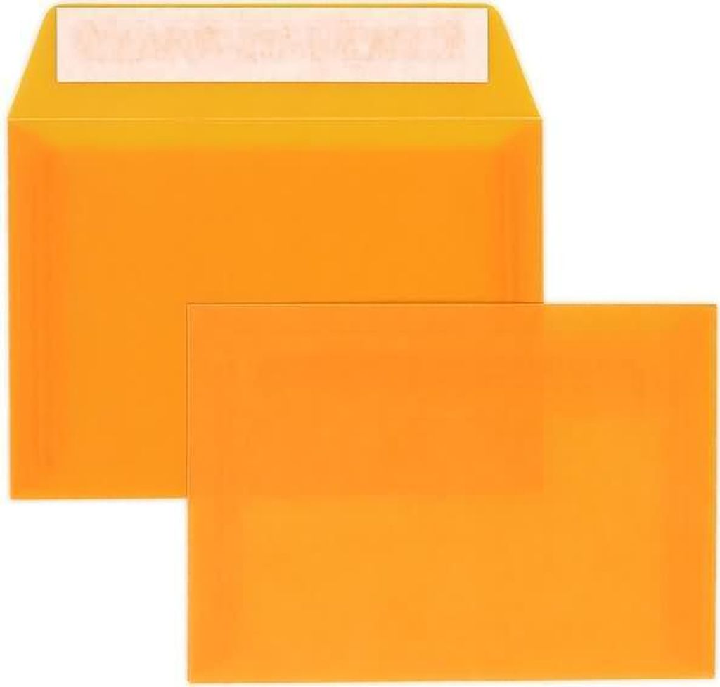 Briefumschläge Offset transparent C6 100g/qm HK VE=100 Stück intensivorange