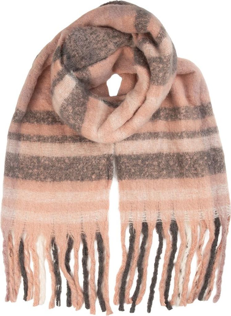 Clayre & Eef Winterschal Damen 50x180 cm Rosa Textil
