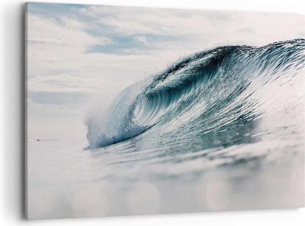 Bild auf Leinwand - Leinwandbild - Einteilig - Welle Meer Ozean - 120x80cm - Wand Bild - Wanddeko - Wandbilder - Leinwanddruck - Bilder - Wanddekor...