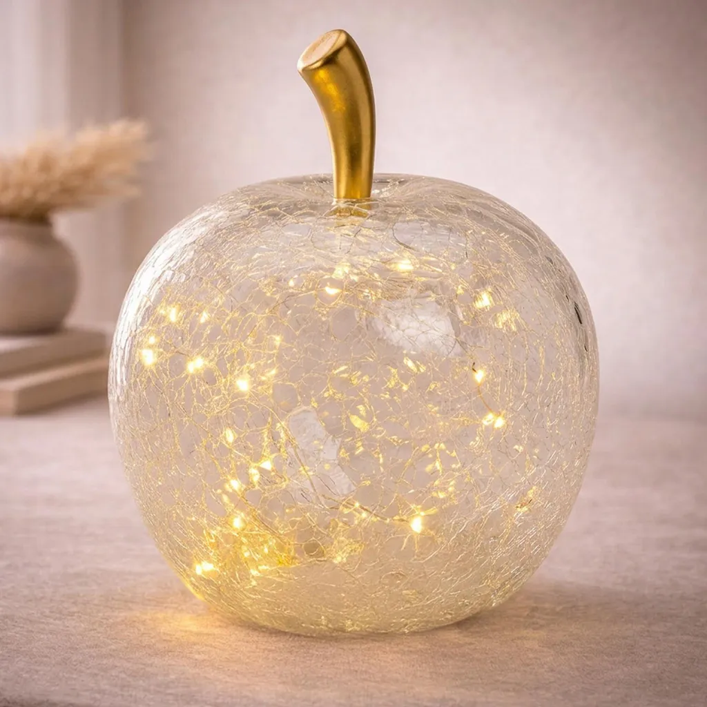 Illuminez votre Intérieur sans Prise avec la Pomme Verre 40 LED 27 cm