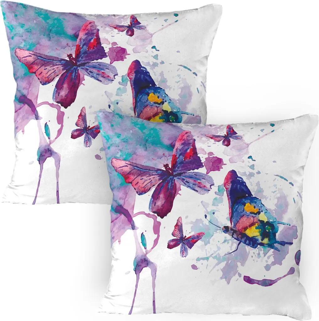 Housse de coussin aquarelle multicolore pour décoration de salon chic