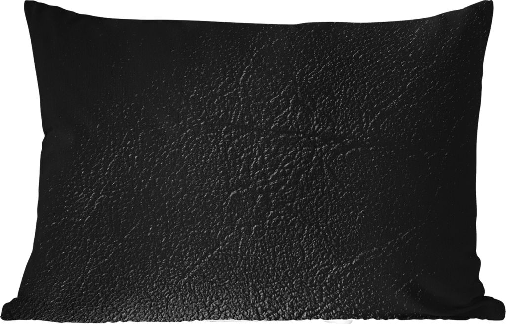 MuchoWow Outdoor Kissen - Leder - Lederoptik - Industriell - Schwarz - 60x40 cm - Wetterfest - Lounge Kissen - Zierkissen - Kissen für Innenräume