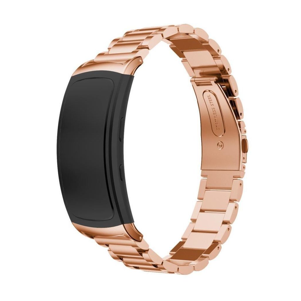 Ersatzarmband für Samsung Gear Fit 2 / Pro Band Armband kompatibel mit SM-R360 / Fit 2 Pro SM-R365 verstellbar Edelstahl Metall Rosegold