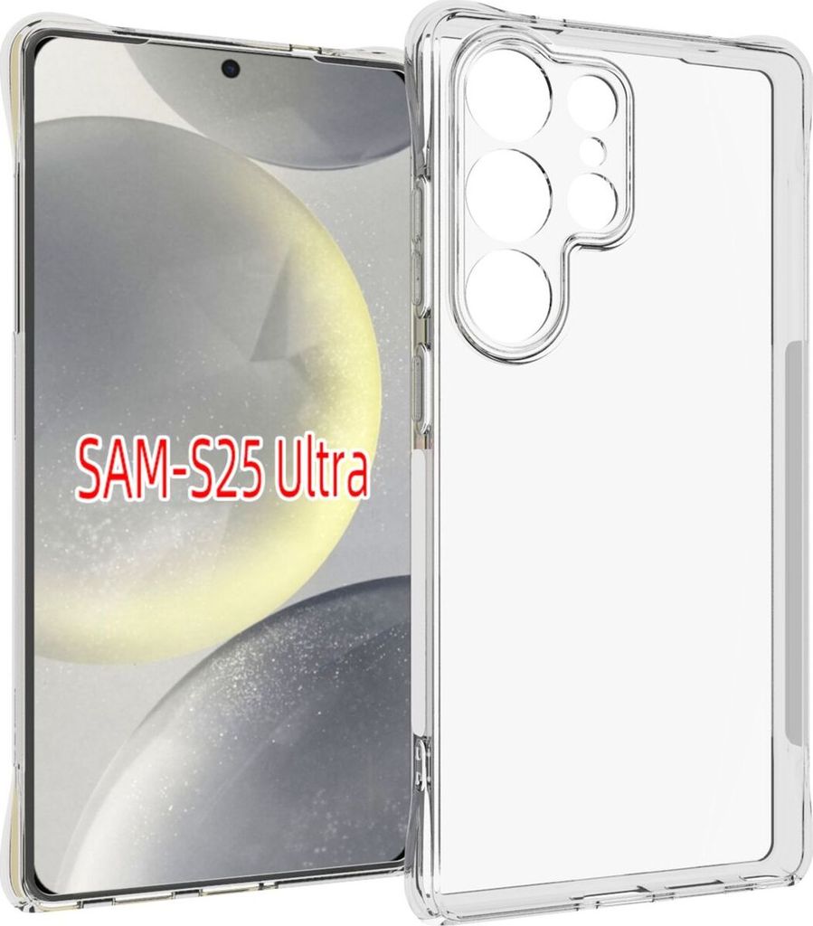 Mobigear Cushion Durchsichtig Samsung Galaxy S25 Ultra Hülle Flexibles TPU Backcover - Transparent