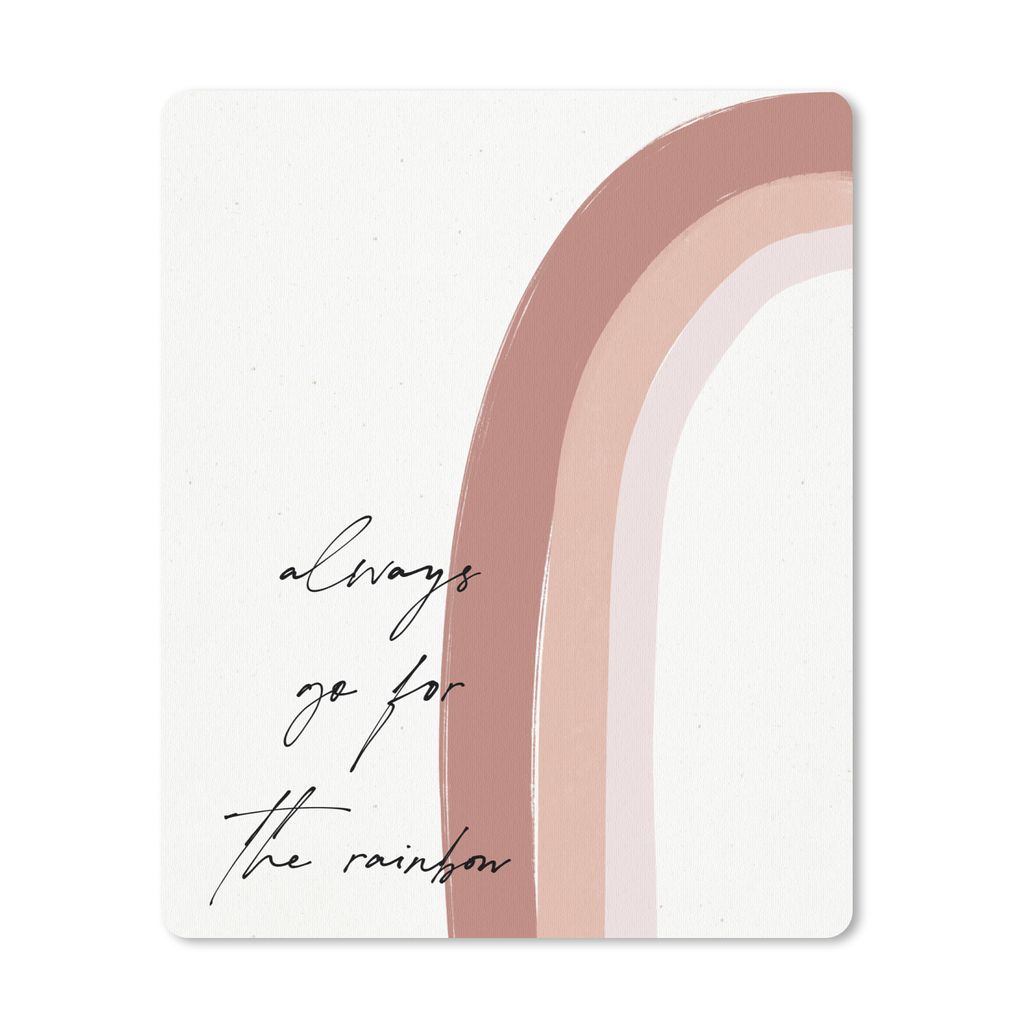 MuchoWow Mauspad Mousepad Regenbogen - Immer auf den Regenbogen zugehen - Zitate - Text 19x23 cm - Mousepads - Maus Mat - Pad - Mausunterlage - M...