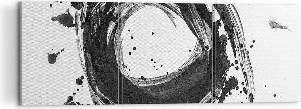 Bild auf Leinwand - Leinwandbild - 3 Teile - Abstraktion Rad Aquarell - 120x40cm - Wand Bild - Wanddeko - Wandbilder - Leinwanddruck - Bilder - Wan...