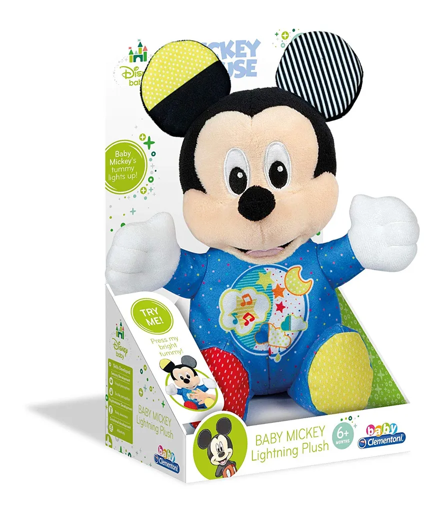 Peluche Bébé Mickey Lumineuse Disney Baby pour rassurer bébé dans le noir