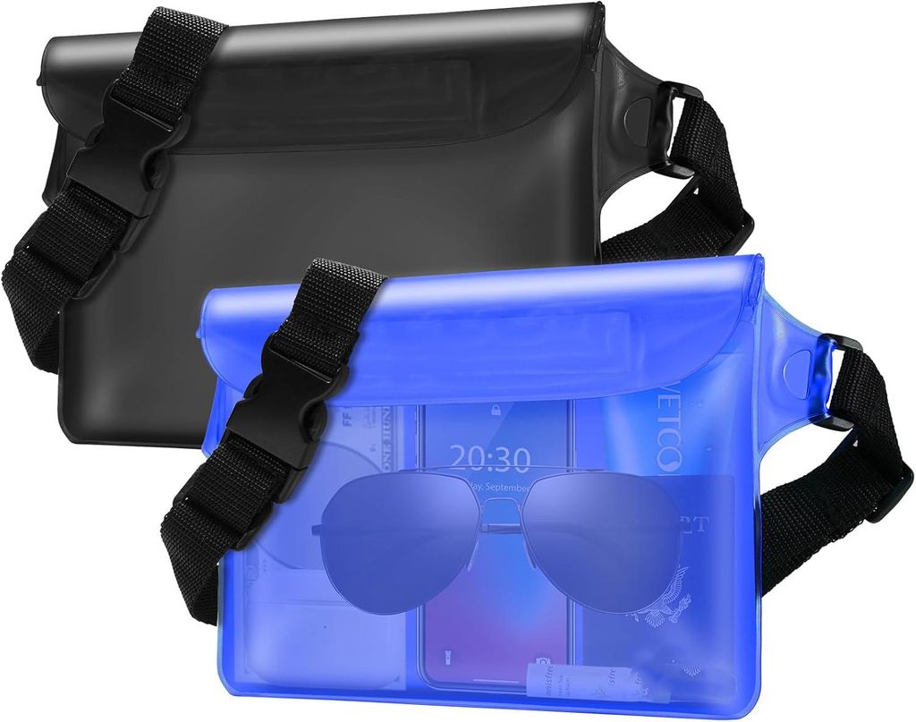 Wasserdichte Handyhülle 2er Set schwarz + blau Tasche für Produktbild 