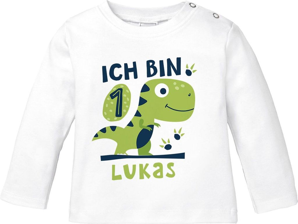 Baby Langarm-Shirt 1. Geburtstag ich bin schon 1 Geburtstagsshirt Geschenk für Einjährige Junge/Mädchen SpecialMe 1 Jahr weiß 68/74 (4-9 Monate)