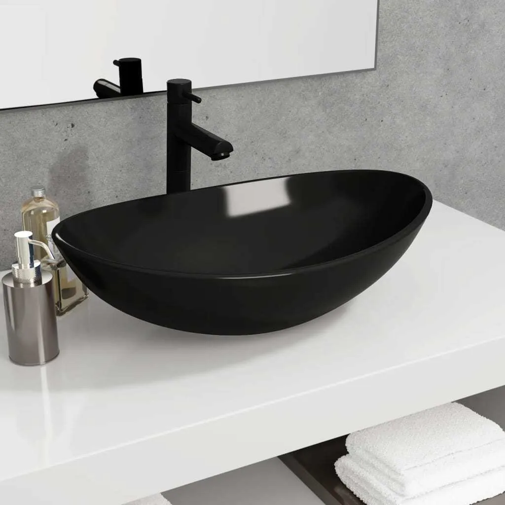 Lavabo da Appoggio Nero 54x35x15.5 cm | Arredo Bagno Boutique