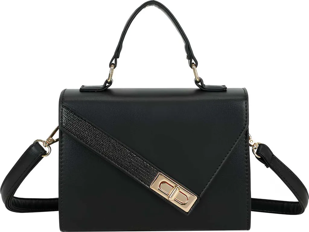 Sac de Soirée Noir Chic Rabat Asymétrique Gallantry pour Sortie Femme