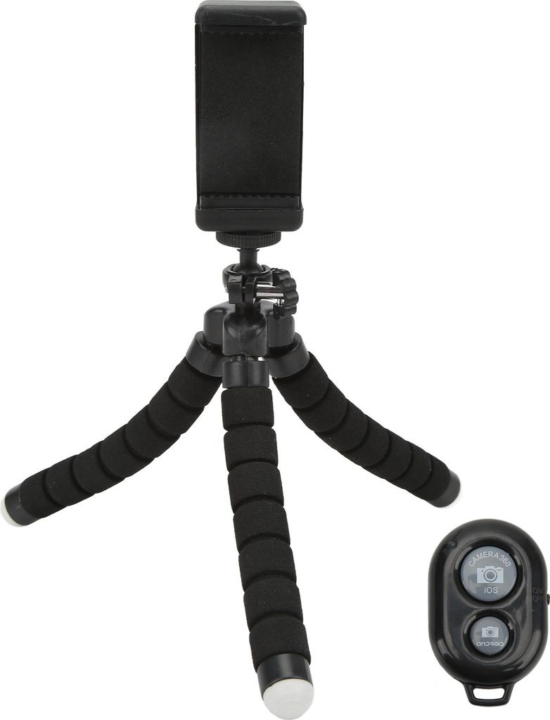 Flexibler Schwamm Stativ mit drahtloser Fernbedienungsteuerung Telefon Cliphalter Verstellbarer Selfie -Stick