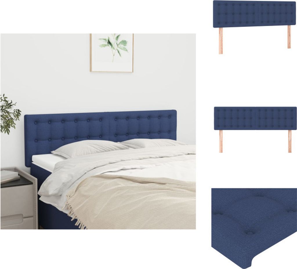 vidaXL Kopfteile 2 Stk. Blau 72x5x78/88 cm Stoff - Kopf- & Fußenden