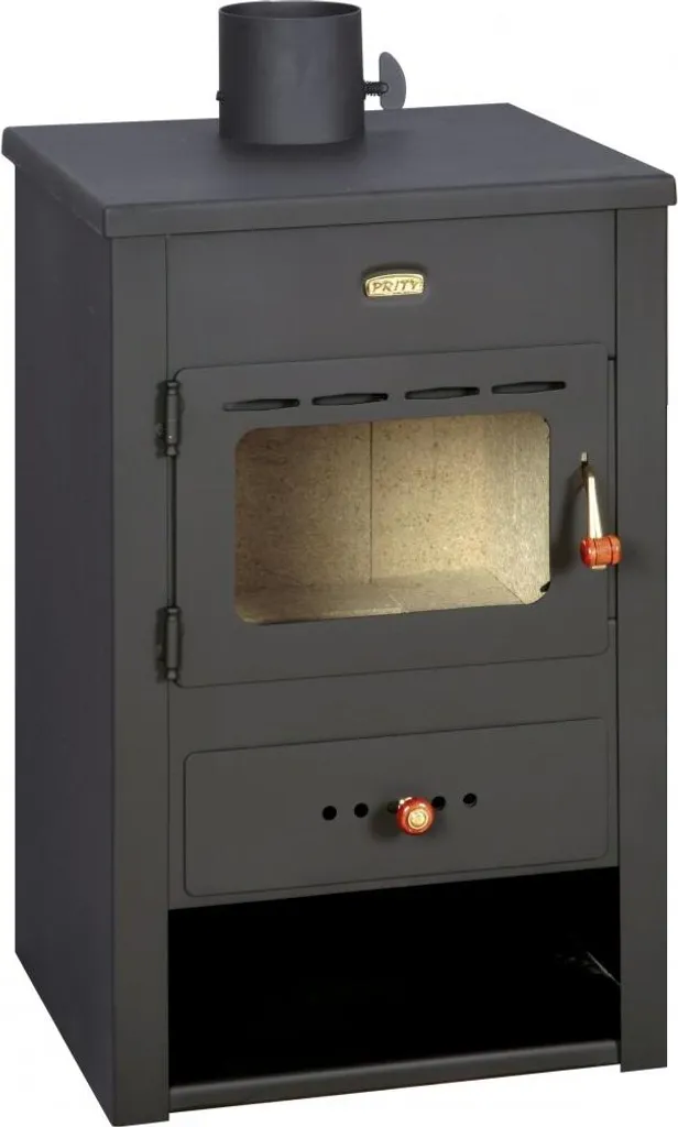 Poêle à bois Prity K12 10.4kW - Grande vitre et foyer fonte haute qualité