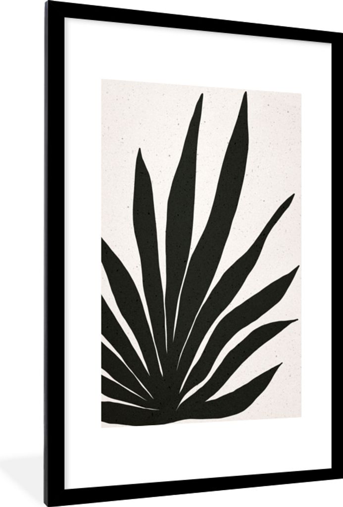 MuchoWow® Gerahmtes Poster Blatt - Pflanze - Minimalismus Produktbild 