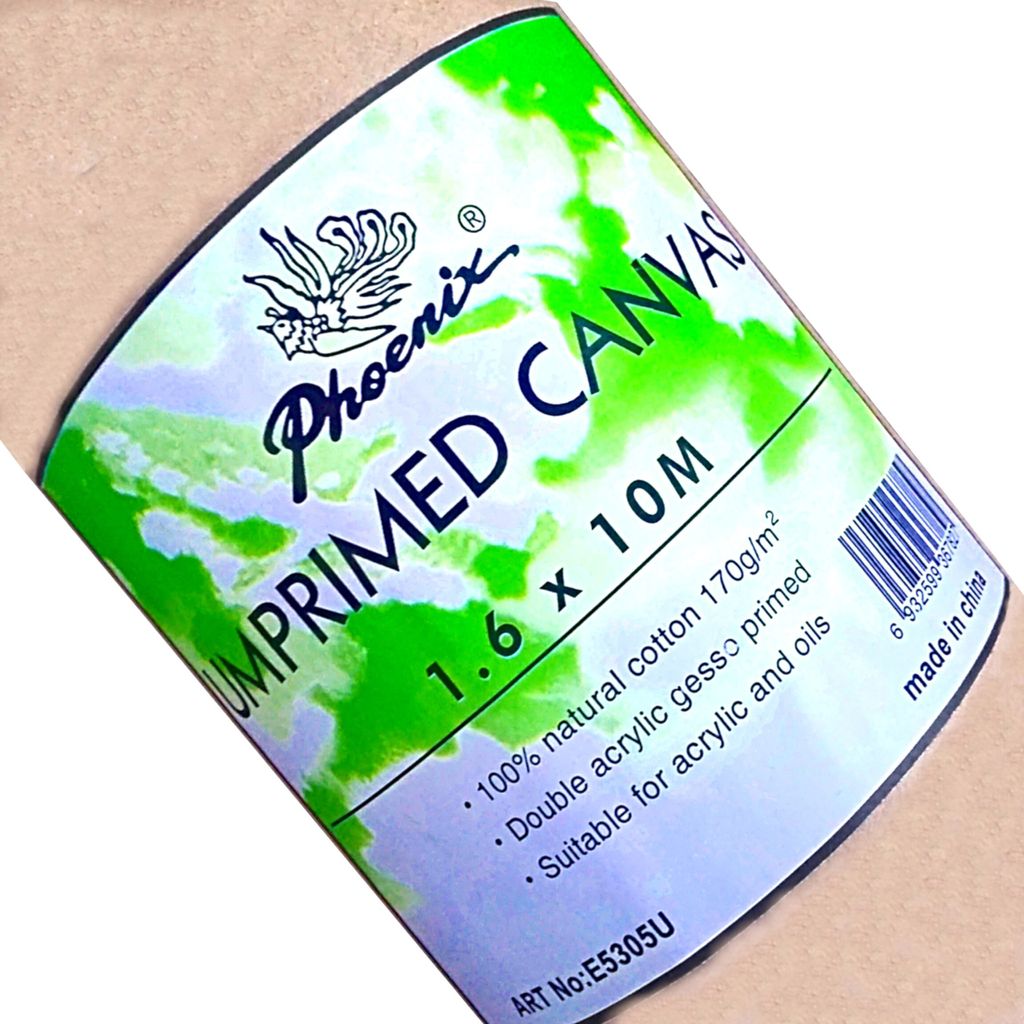 Leinwand Rolle 1,6 x 10 m – Phoenix Baumwolle 170g/m² Weiß ungrundiert