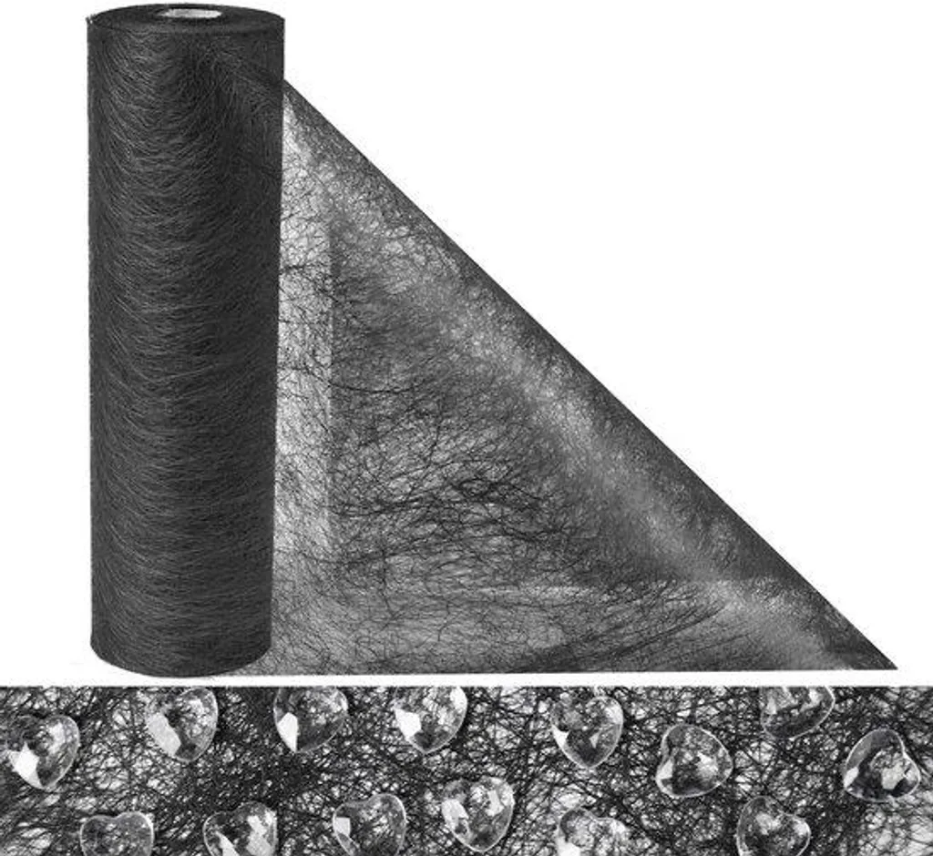 Habiller vos tables de fête facilement avec ce chemin de table noir 30m