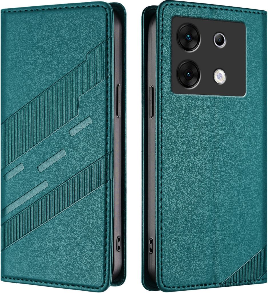 Hülle für Infinix Zero 30 5G, Kunstleder Brieftaschen Handyhülle mit Kartenfach und Standfunktion Grün