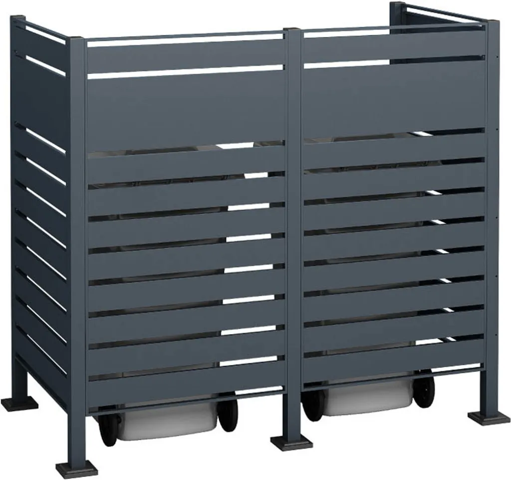 Cache-poubelle double en métal Westmann 2x240L pour jardin et allée