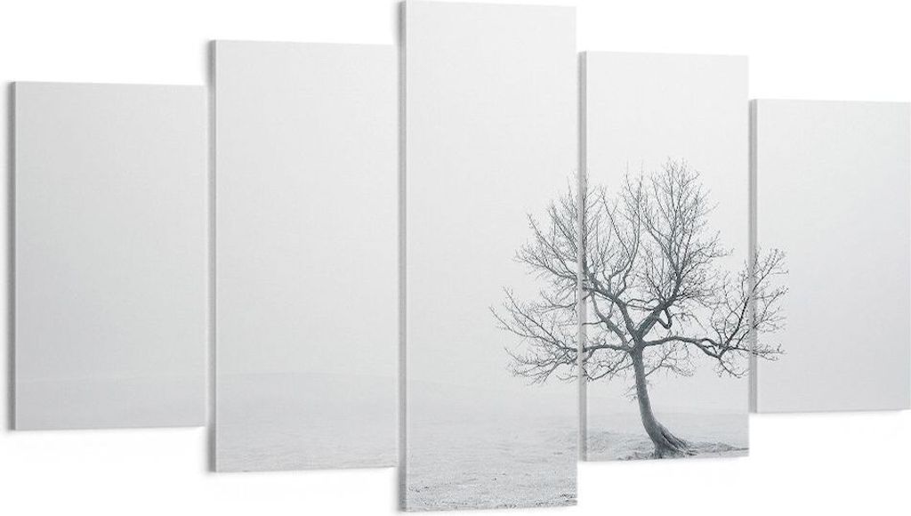 Bild auf Leinwand - Leinwandbild - Baum Feld Natur - 160x85cm - Wand Bild - Wanddeko - Wandbilder - Leinwanddruck - Bilder - Kunstdruck - Wanddekor...