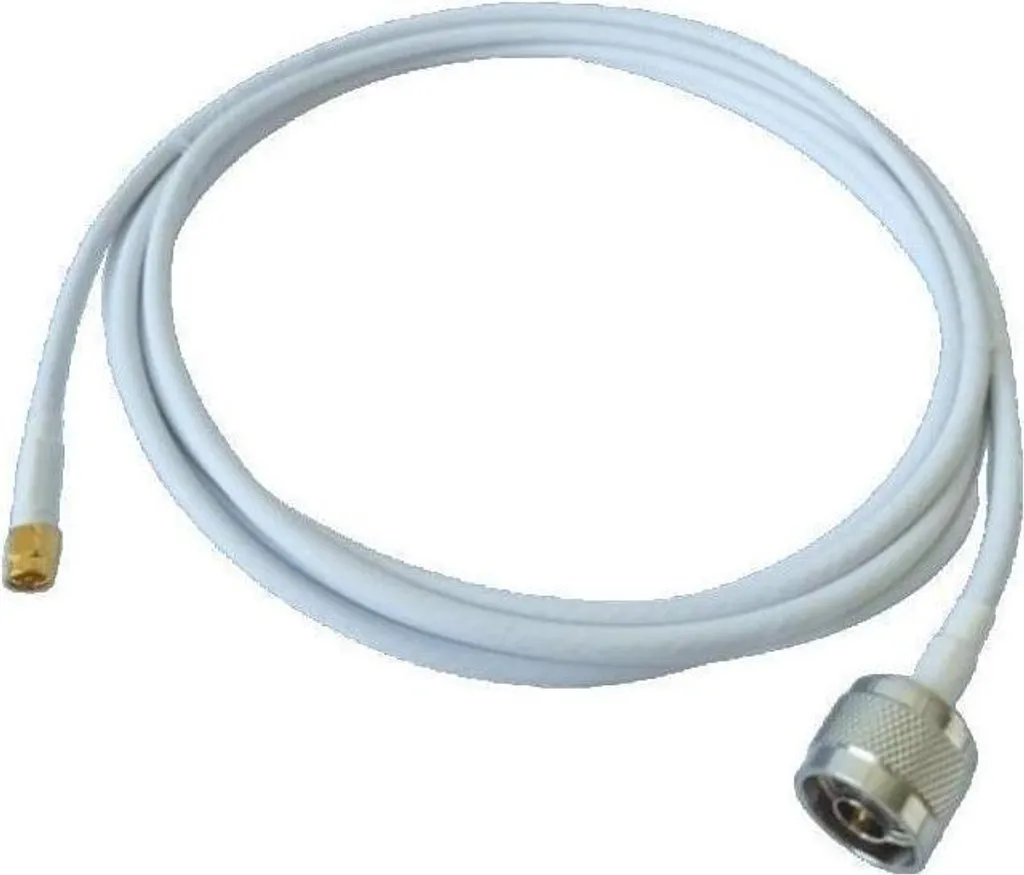 Rallonge antenne coaxiale blanche 3m connecteurs N-Mâle et SMA-Mâle