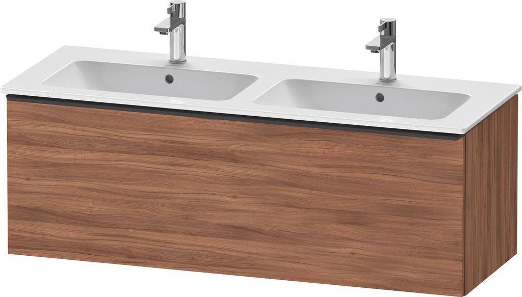 Duravit D-Neo Waschtischunterbau wandhängend, 1280x440x462mm, 1 Auszug, mit Griff Diamantschwarz, DE42650BD790000