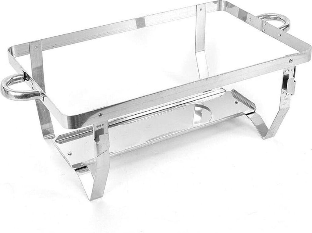 Réchaud à Buffet 2 Bacs 9 Litres CLEADONG - En Acier Inox Argenté, Maintien Au Chaud Ou Au Froid