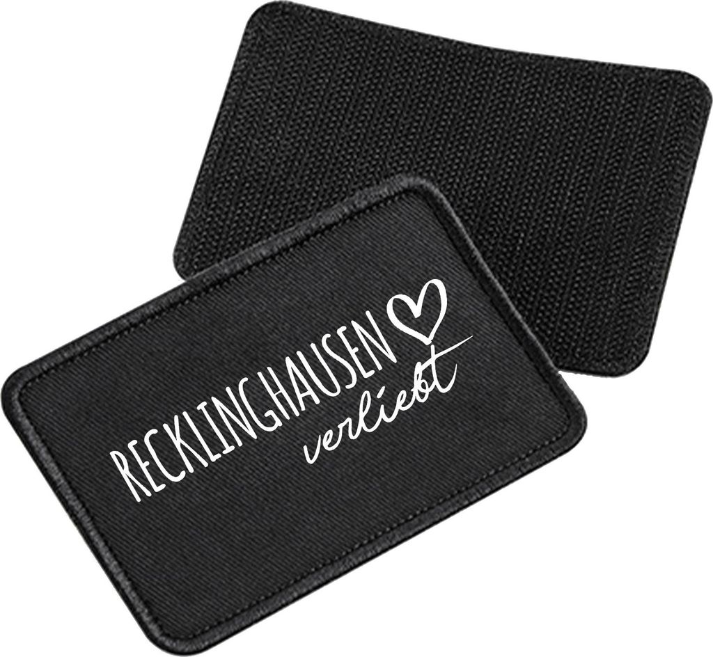 Huuraa Patch Recklinghausen verliebt Black 10 x 6,5cm Baumwolle Klettpatch für Mütze Geschenkidee