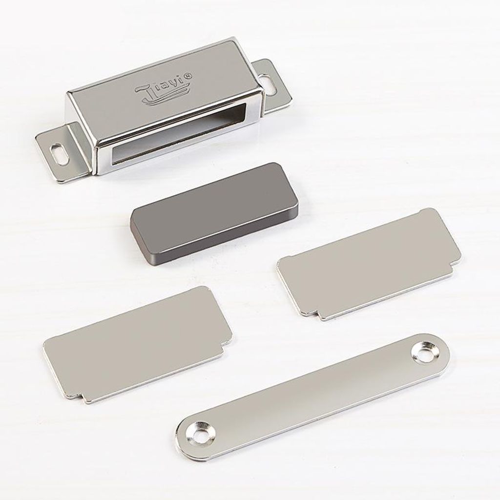 Magnetischer Türverschluss, 2 Stück, Magnet für Schranktüren, Edelstahl, Möbelverschluss, starker Magnet, hohe Belastbarkeit bis 40 kg, auch f...