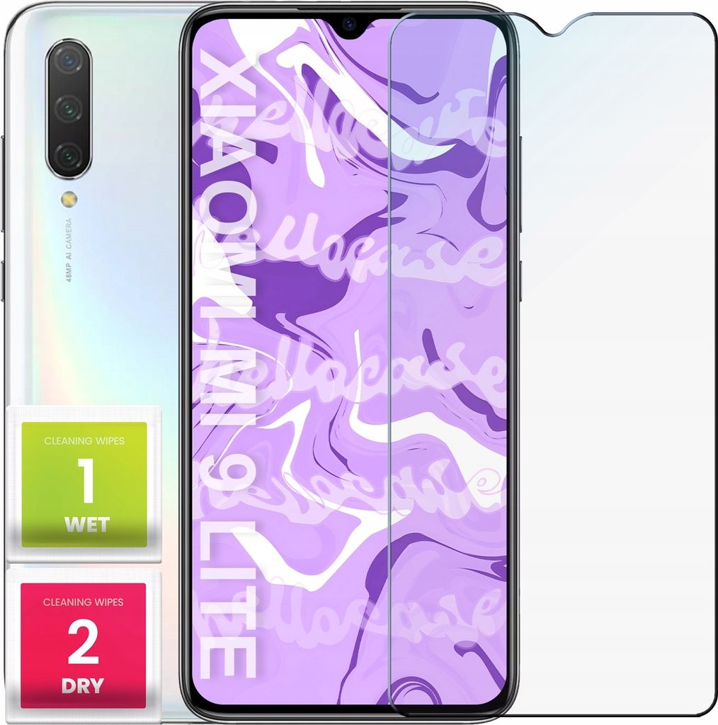Glas für XIAOMI MI 9 LITE Panzerglas Panzerfolie Schutzglasfolie Displayschutzglas Echt Glas Schutz Folie Display Glasfolie 9H HELLOCASE
