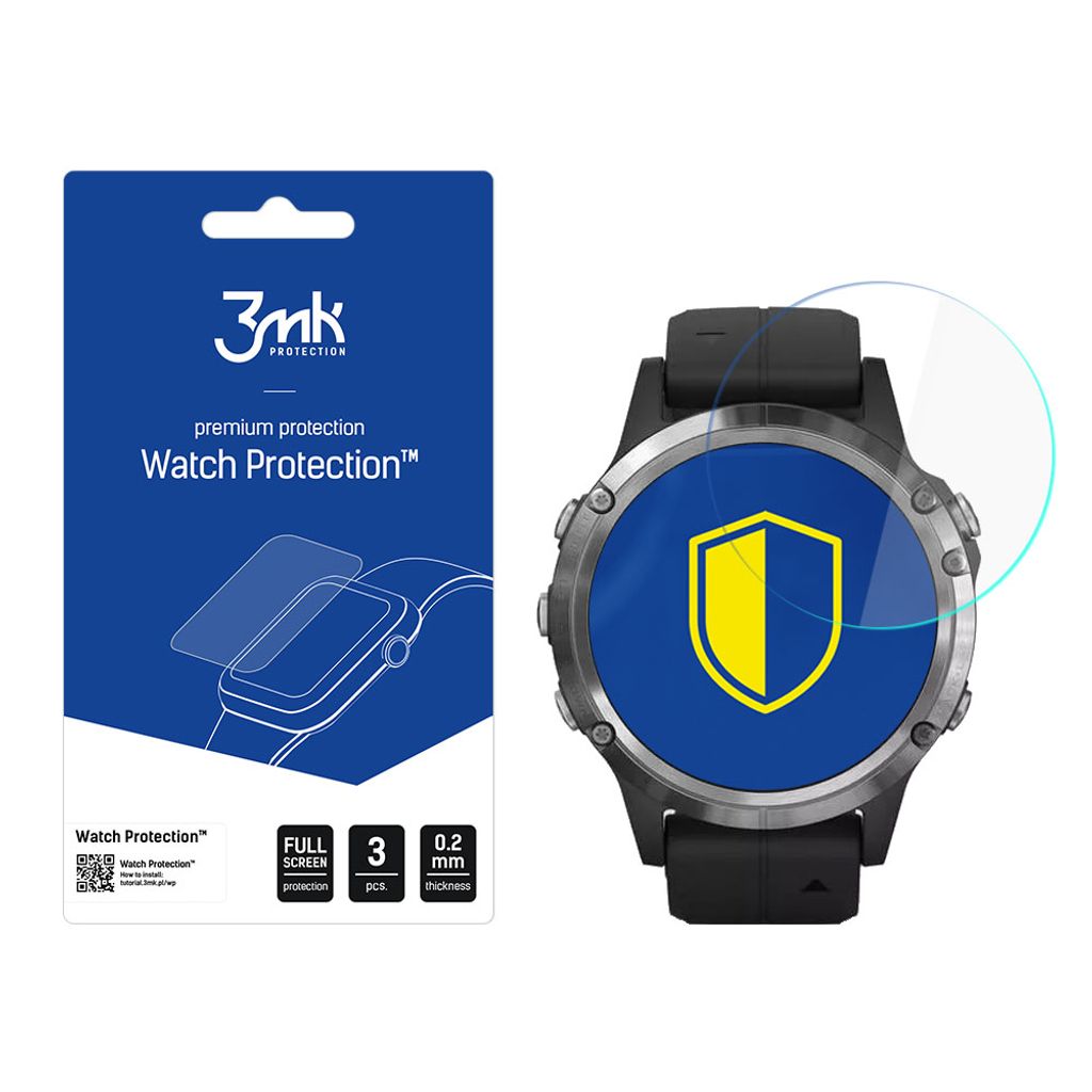 3mk Display Hybridglas Watch Protection fr Garmin Fenix 5 Plus 0,2mm (3 Stck)