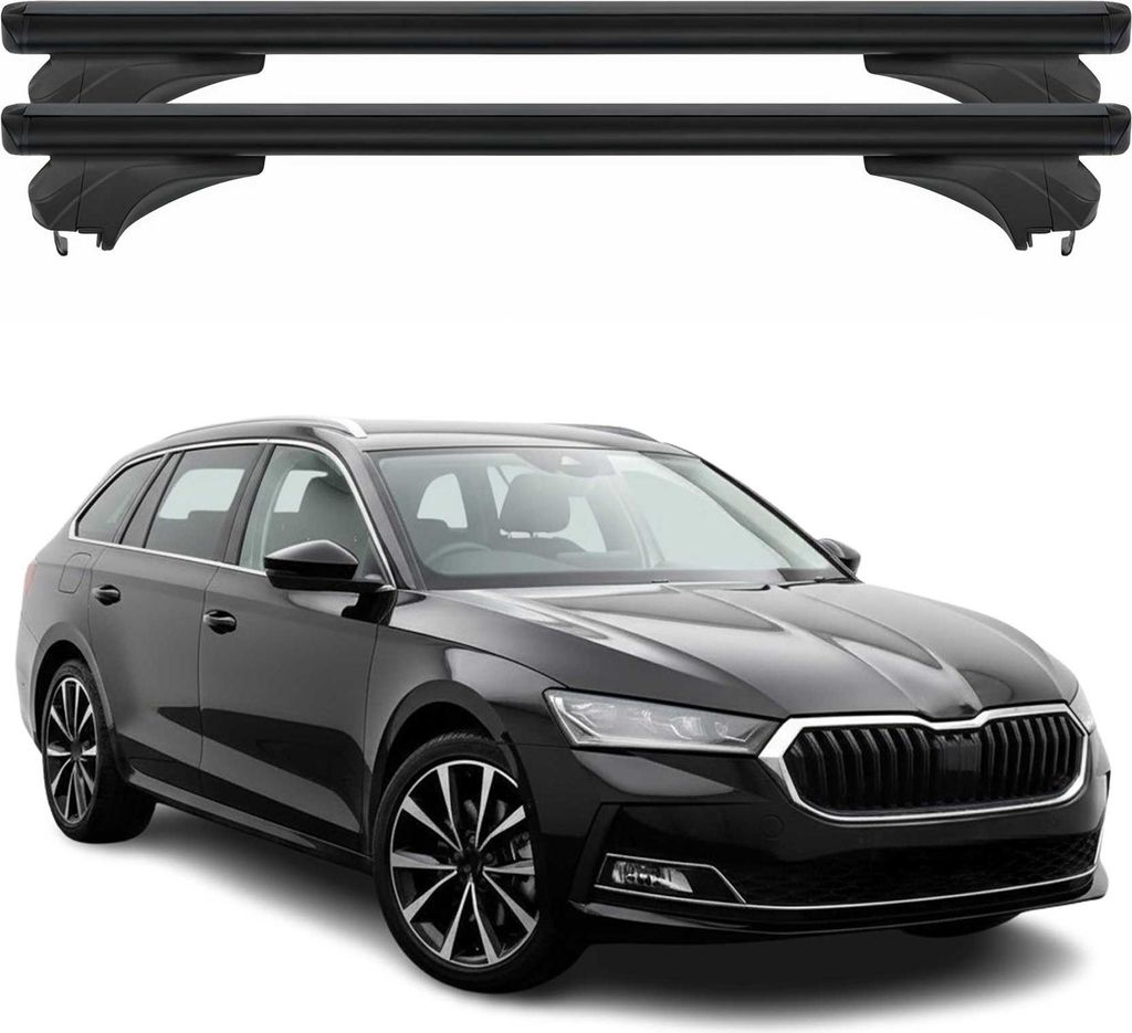 Menabo Dachträger für Skoda Superb 3V Kombi 2015-2024 Aluminium Schwarz 2 tlg