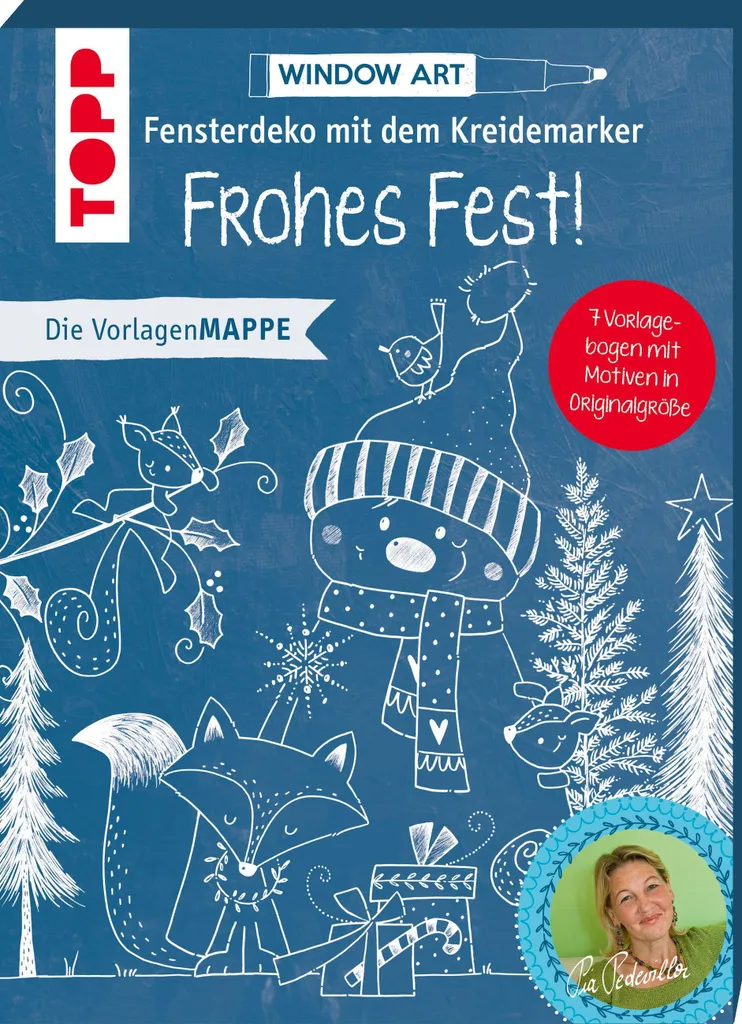 Pochoir fenêtre Noël et modèles pour feutre craie - Kit de décoration vitre
