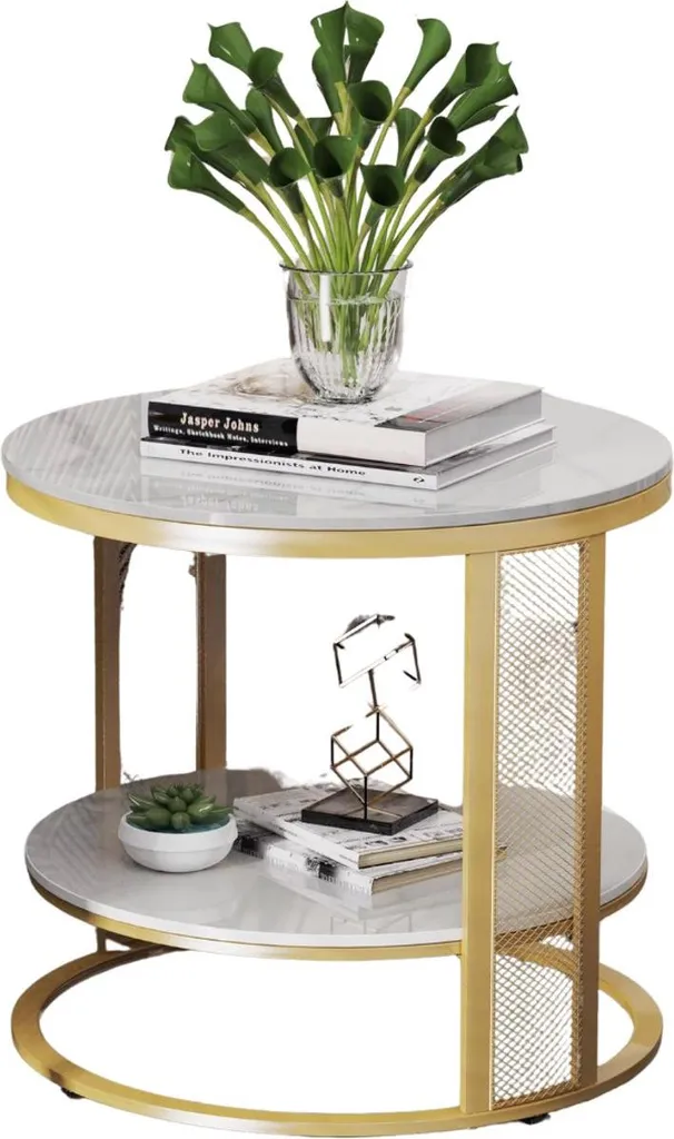 Table basse pour petit salon - Ensemble Derloni blanc - Gain de place