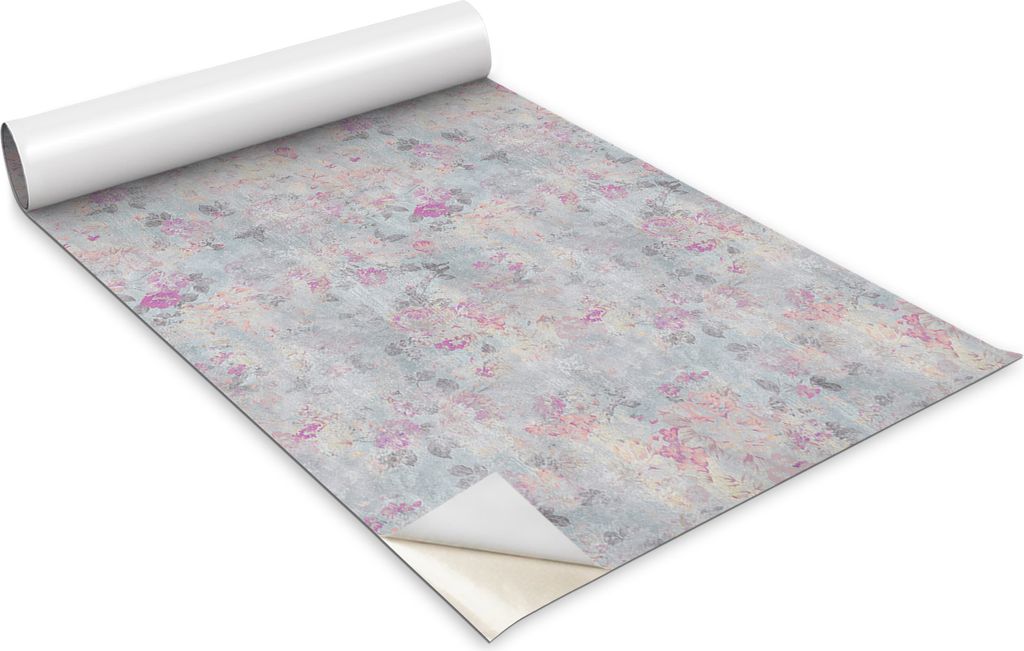 Selbstklebende Möbelfolie - Dekorationsfolie - Tischmöbel - Zuschneidbar – Wand Mit Bemalten Blumen - 100 x 50 cm
