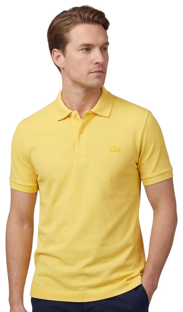 Lacoste Polo normale Passform leuchtend gelb einfarbig Produktbild 