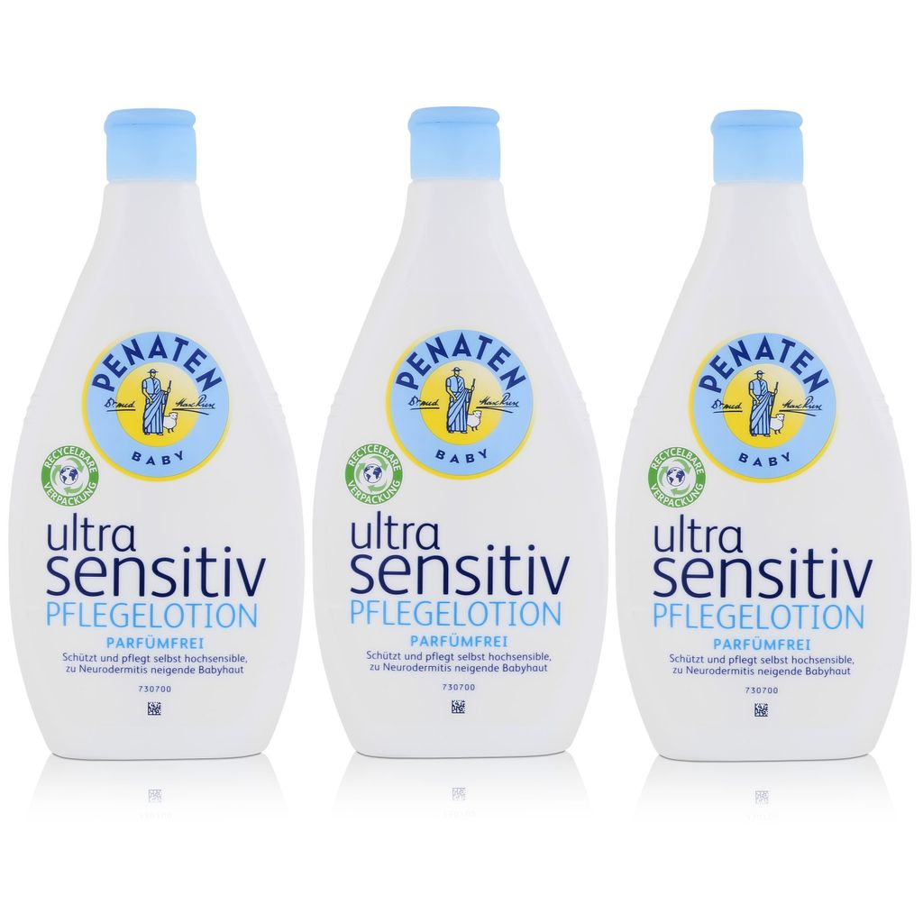 Penaten Baby ultra sensitiv Pflegelotion 400ml - Parfümfrei (3er Pack)