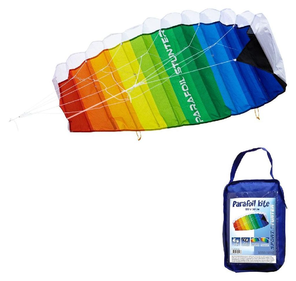 van der Meulen Drachen Parafoil Stunter 120x50 mit Tasche und Leinen