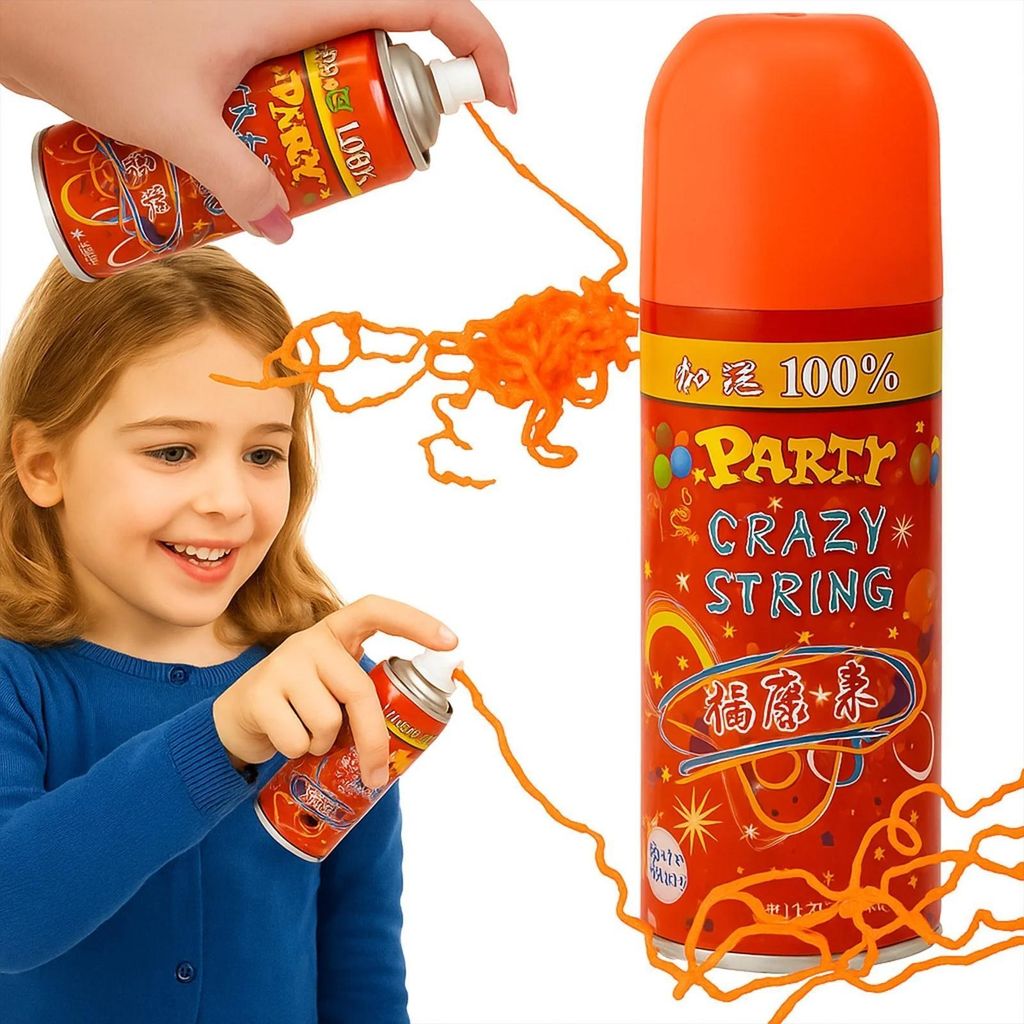 Serpentyna w sprayu konfetti pomarańczowa 250 ml na Zdjęcie produktu 