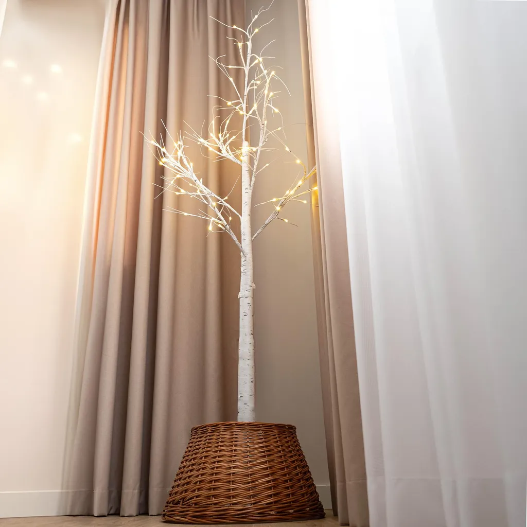 Support de sapin en osier brun 55cm - Design léger et construction durable