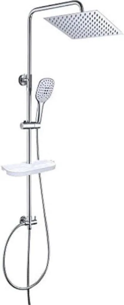 Douche à effet pluie sans robinet anti-calcaire en acier inox brossé