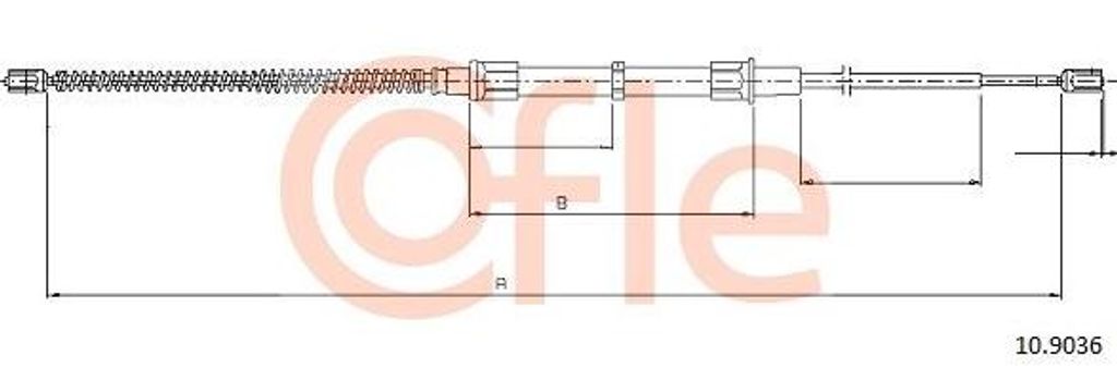 COFLE 10.9036 Seilzug, Handbremse OE 1J0609721D kompatibel mit Octavia